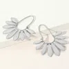 Fashnzfab Worn Metal Fan Hoop Earrings In Brown