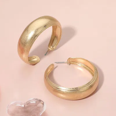 Fashnzfab Worned Metal Wide Hoop Earrings In Multi