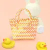 Fashnzfab Woven Basket Mini Micro Tote Bag In Yellow