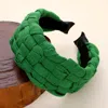 Fashnzfab Woven Fabric Headband In Green