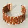 Fashnzfab Woven Faux Leather Wrapped Cuff Bracelet Brown In Brown