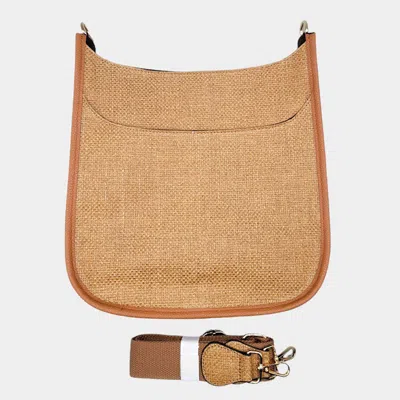 Fashnzfab Woven Solid Crossbody Bag In Brown