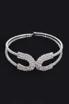 Fashnzfab Wrap Rhinestone Bangle In Silver