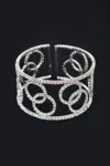 Fashnzfab Wrap Rhinestone Bangle In Silver