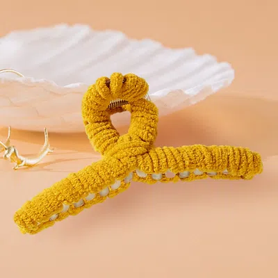 Fashnzfab Wrapped Cord Hair Claw Clip In Yellow