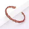 Fashnzfab Wrapped Seed Beaded Cuff Bracelet Burgundy In White