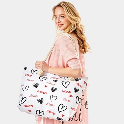 Fashnzfab Xoxo Love Beach Bag In Sand