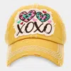Fashnzfab Xoxo Message Vintage Baseball Cap In Yellow