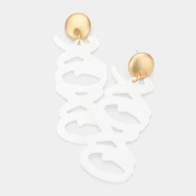 Fashnzfab Xoxo Resin Message Dangle Earrings In White