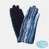 Fashnzfab Yarn Embroidered Smart Touch Gloves In Blue