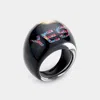 Fashnzfab Yes Printed Lucite Message Ring - Lucite In Black