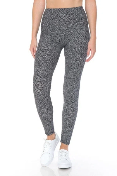Fashnzfab Yoga Style Banded Lined Multi Printed Knit Legging With High Waist