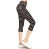 Fashnzfab Yoga Style Banded Lined Stripe Printed Knit Capri Legging In Multi