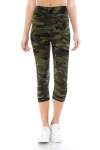 FASHNZFAB YOGA STYLE BANDED LINED TIE DYE PRINTED KNIT CAPRI LEGGING WITH HIGH WAIST.