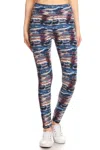Fashnzfab Yoga Style Banded Lined Tie Dye Printed Knit Legging With High Waist In Multi