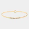 Fashnzfab You Can Do This Thin Metal Hook Bracelet Gold In Gold