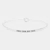 Fashnzfab You Can Do This Thin Metal Hook Bracelet Rhodium In Multi