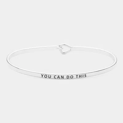 Fashnzfab You Can Do This Thin Metal Hook Bracelet Rhodium In Multi