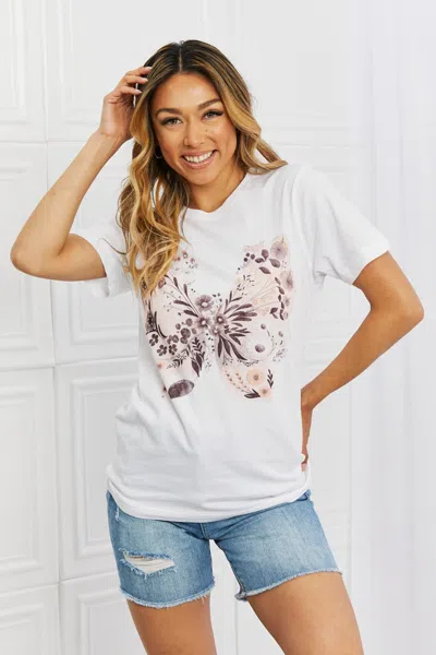 Fashnzfab You Give Me Butterflies Graphic T-shirt In White