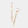 Fashnzfab You're My Person Message Metal Bar Dangle Earrings - Rose Gold In Multi