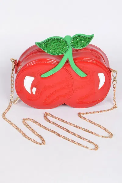 Fashnzfab Yummy Cherry Clutch In Red