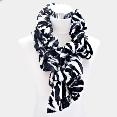 Fashnzfab Zebra Pattern Scarf In Multi