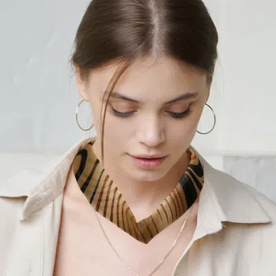 Fashnzfab Zebra Patterned Fabric Chiffon Necklace In Multi