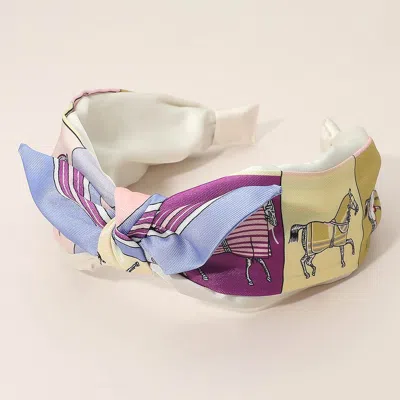 Fashnzfab Zebra Patterned Knot Headband In Multi