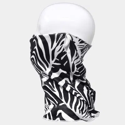Fashnzfab Zebra Print Face Tube Mask / Scarf In Black