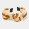 Fashnzfab Zigzag Chevron Burnout Knot Headband In Sand