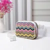 Fashnzfab Zigzag Chevron Patterned Straw Sling Bag / Fanny Pack / Belt Bag In Multi