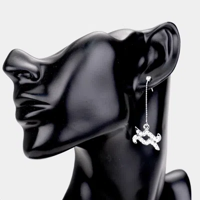Fashnzfab Zodiac Sign Dangle Earrings In Silver