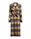 Fassbender Woman Coat Lime Green Size 12 Mohair Wool, Polyamide, Cotton In Green