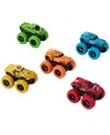 Fast Lane Pull Back Diecast Monster Trucks, 5-pack In Multi