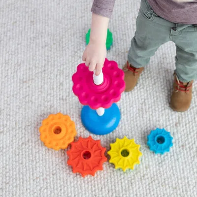 Fat Brain Toys Kid's Spin Again Stacking Toy In Multicolor