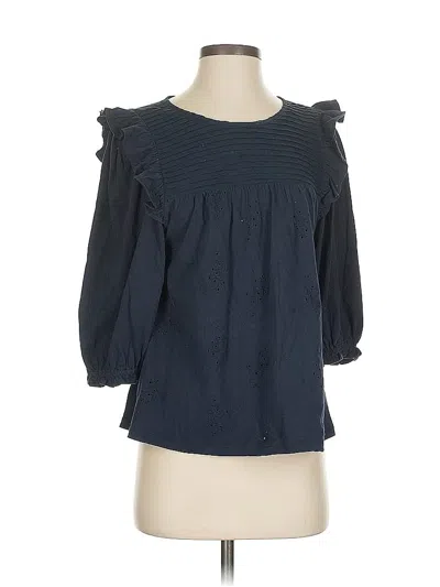 Pre-owned Fat Face 3/4 Sleeve Blouse In Blue