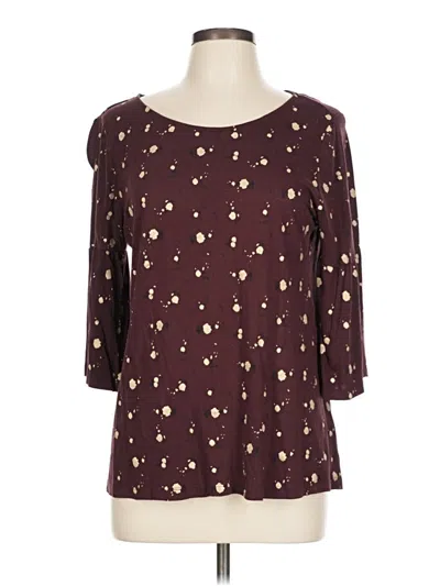 Pre-owned Fat Face 3/4 Sleeve Blouse In Burgundy