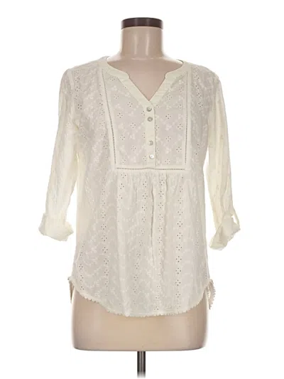 Pre-owned Fat Face 3/4 Sleeve Blouse In Ivory