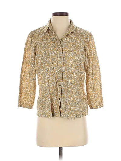 Pre-owned Fat Face 3/4 Sleeve Button Down Shirt In Brown