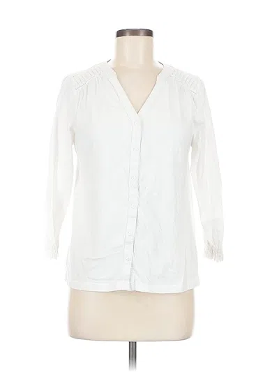 Pre-owned Fat Face 3/4 Sleeve Button Down Shirt In White