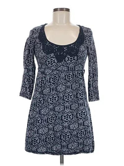 Pre-owned Fat Face 3/4 Sleeve Top Blue Sweetheart Neckline Tops