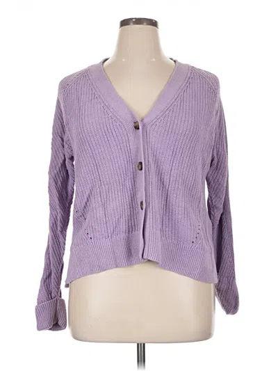 Pre-owned Fat Face Cardigan Sweater In Purple