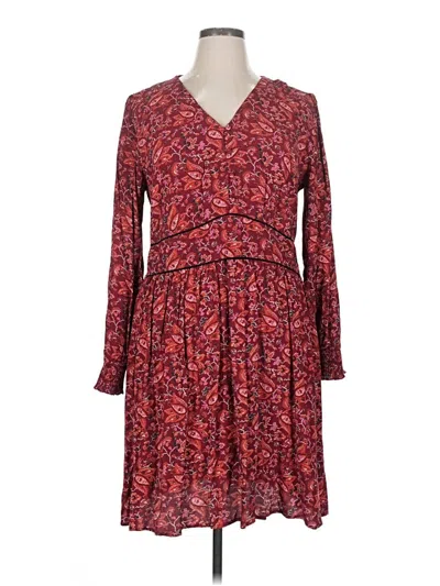 Pre-owned Fat Face Casual Dress In Burgundy