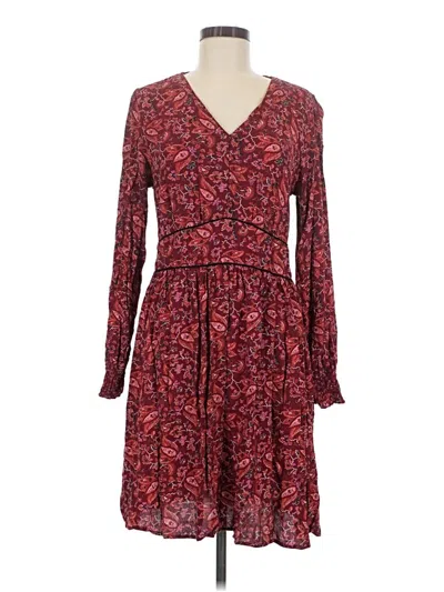 Pre-owned Fat Face Casual Dress In Burgundy