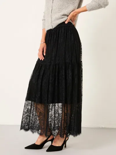 Fat Face Fatface Annie Black Lace Midi Skirt
