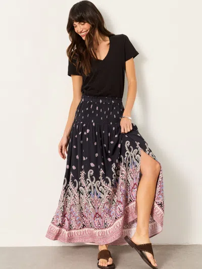 Fat Face Fatface Black Paisley Harper Midi Skirt
