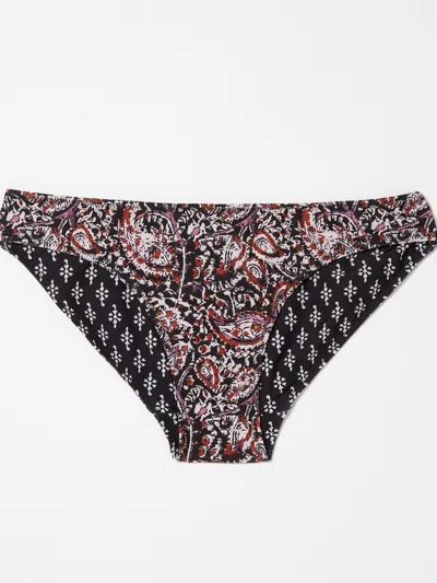 Fat Face Fatface Black Spirit Paisley Reversible Bikini Bottoms