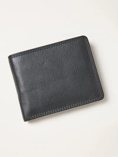 Fat Face Fatface Black Twin Stitch Leather Wallet