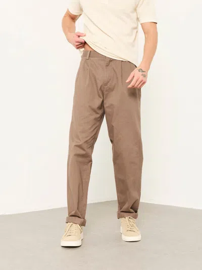 Fat Face Fatface Brown Straight Fit Pleat Front Twill Chinos