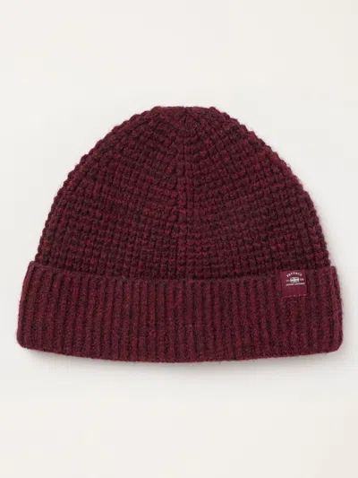 Fat Face Fatface Burgundy Red Fisherman Waffle Beanie